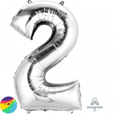 Folija balon - Številka 2 Srebrne barve